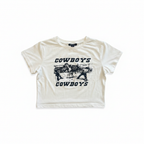 Shein Women's White Cowboys Graphic Corset Waist Tee