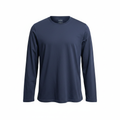 Livergy Men's Navy Blue Long Sleeve Cotton T-Shirt - XL