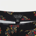 TOPSHOP Women's Black Ornate Print Slim-Fit Tailoblack Trous