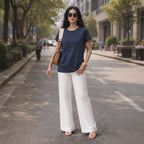 KOOKAÏ Navy Blue Short Sleeve Crew Neck Cotton Jersey T-Shir