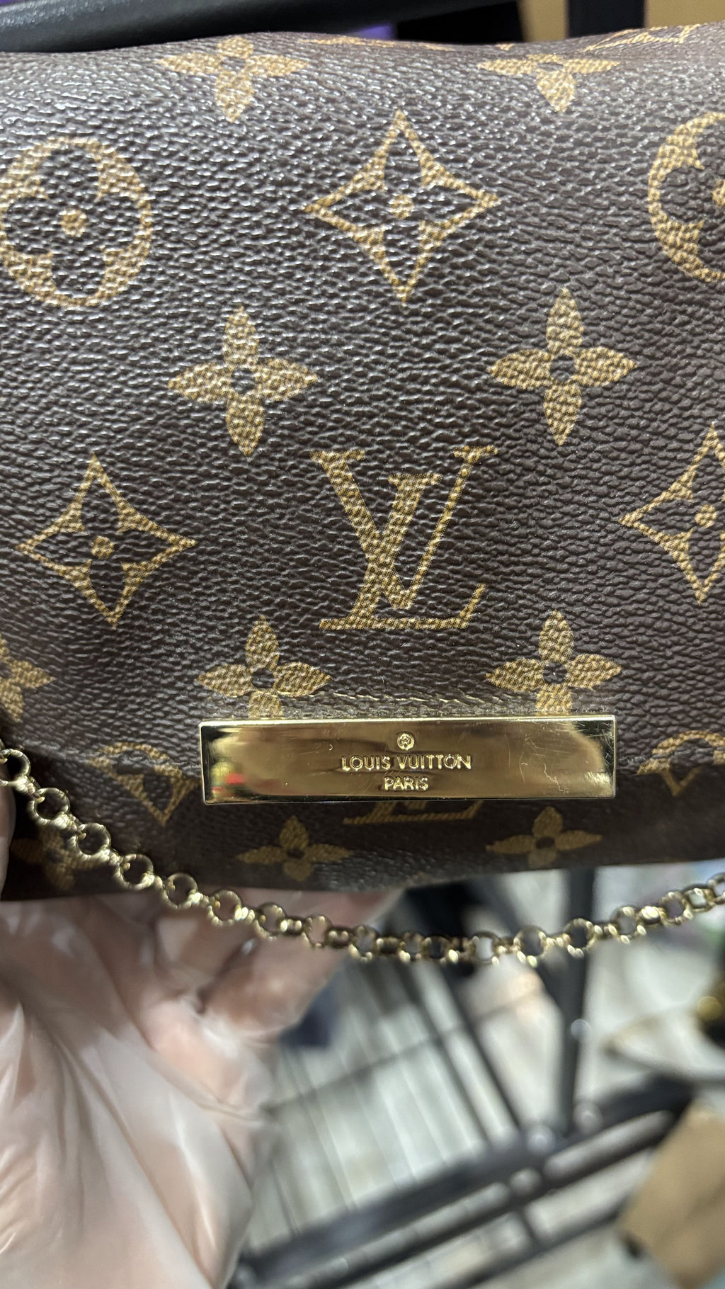 LOUIS VUITTON PARIS Brown Monogram Coated Canvas Crossbody B