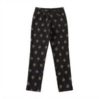 TOPSHOP Women's Black Ornate Print Slim-Fit Tailoblack Trous