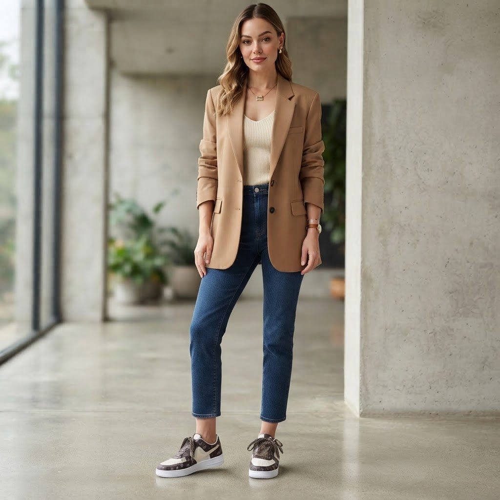 Brown Monogram Low-Top Lifestyle Sneakers