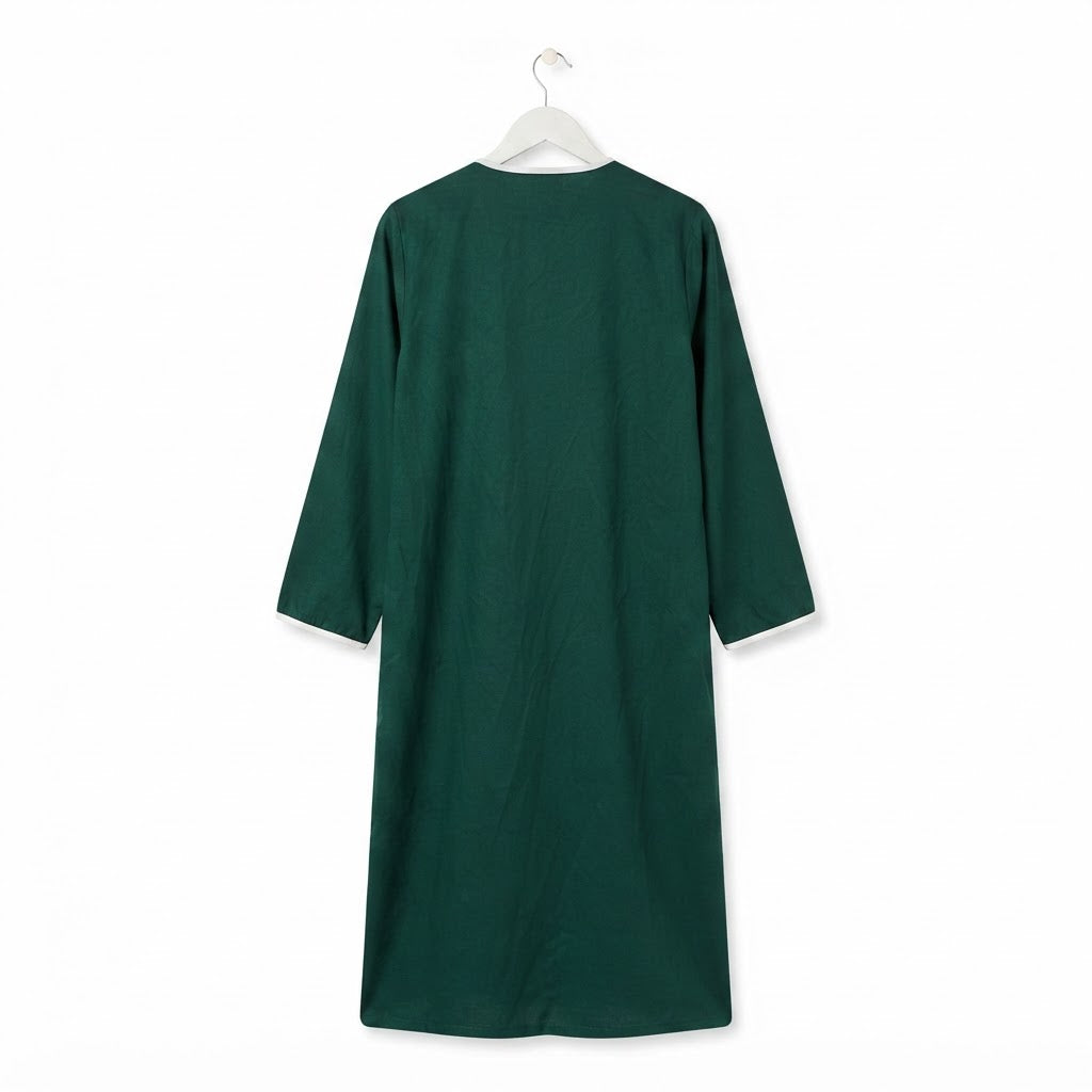 SHEIN Women's Dark Green Long Open-Front Coat with Piping