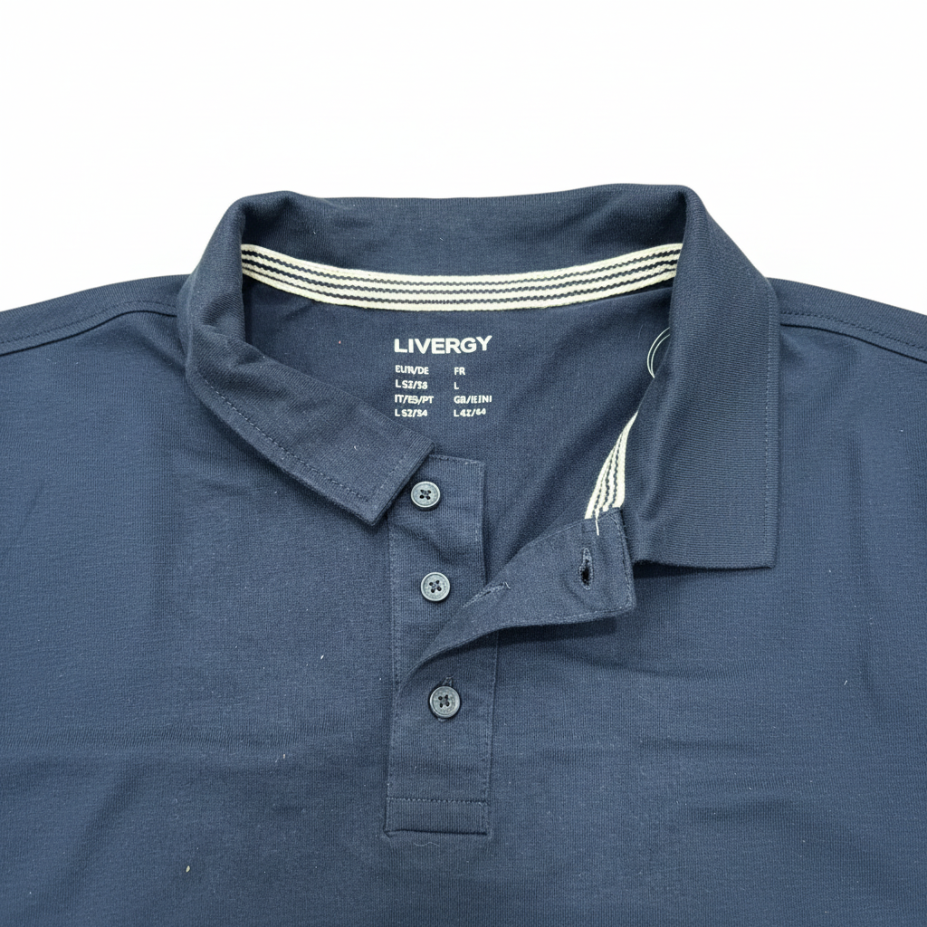 Livergy Men's Navy Blue Short Sleeve Polo Shirt - Size L