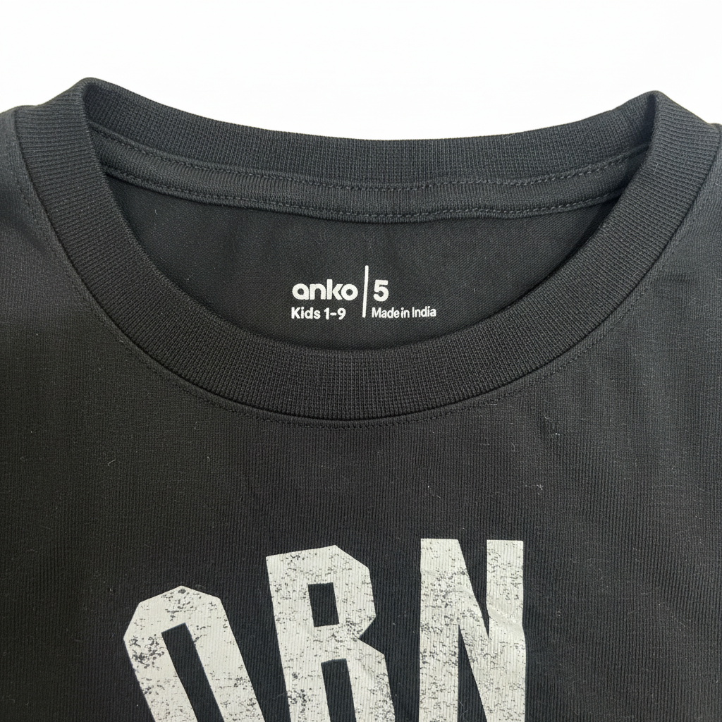anko Kids' Black Born To Race Graphic Cotton T-Shirt