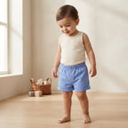 SHEIN SHEIN Cornflower Blue Piqué Knit Toddler Elastic Short
