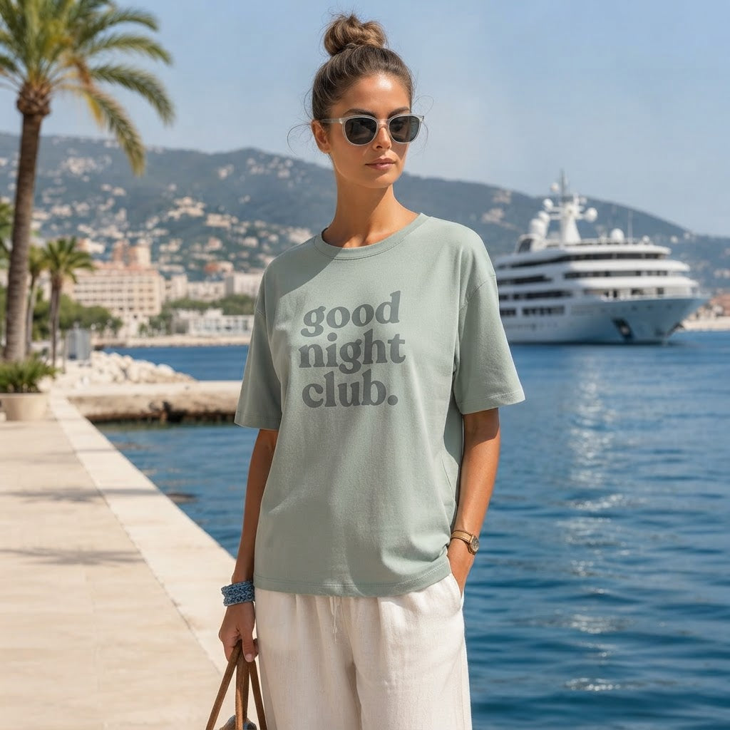Target Sage Green Boxy Graphic T-Shirt - Good Night Club