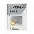 Livergy Men's Grey Cotton Boxer Shorts 3-Pack