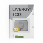 Livergy Men's Grey Cotton Boxer Shorts 3-Pack