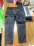 FORZA Black Relaxed Fit Cargo Trousers with Drawstring Waist