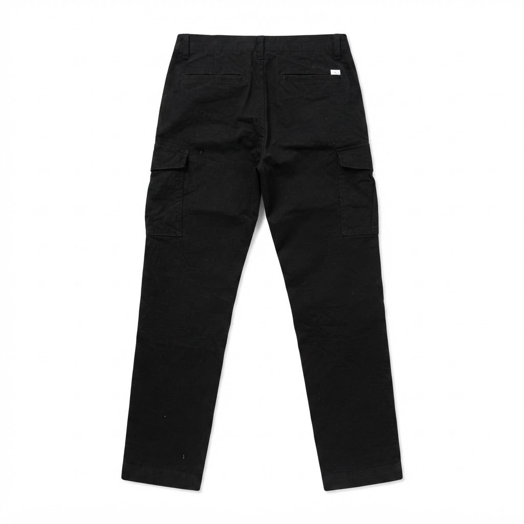 JACK&JONES Men's Black Slim-Fit Cotton Utility Cargo Trouser