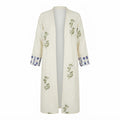 ACTAN Women's White Embroidewhite Open-Front Kimono Abaya