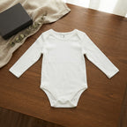 SHEIN SHEIN White Long-Sleeve Baby Bodysuit with Snap Closur