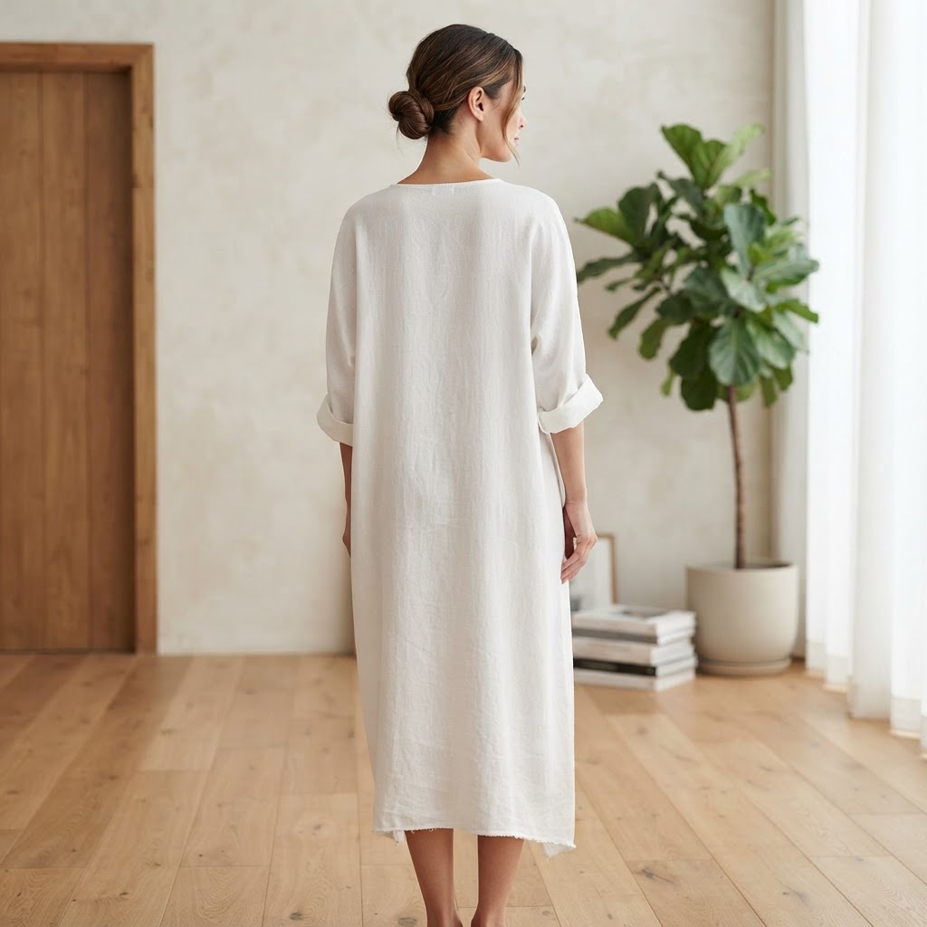 Women's White Lightweight Open-Front Duster Jacket