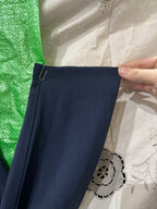 warehouse Deep Navy Blue Crinkle Crepe Open-Front Floor-Leng