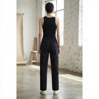 represent Black Wide Leg Cargo Trousers with Multi-Pocket Ut