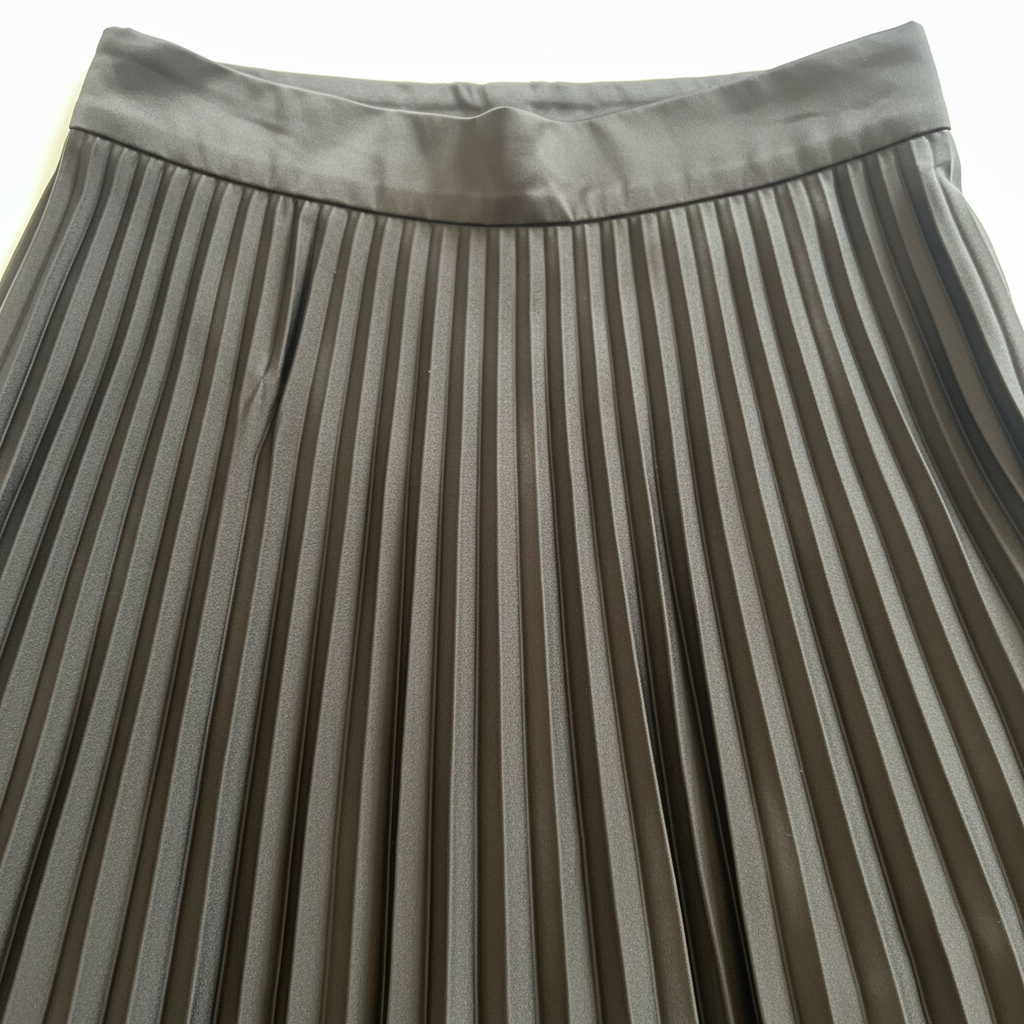 Women's Elegant Black Pleated Midi Skirt