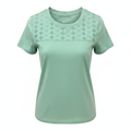 Women's Mint Green Eyelet Embroidery Cotton Top