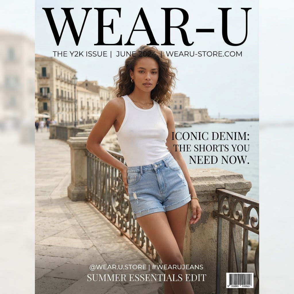 Light Wash Distressed Denim Shorts with Frayed Hem