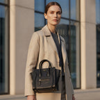CÉLINE PARIS Black Smooth Leather Structured Nano Tote