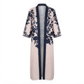 SHEIN Women's Pale Pink Long Floral Kimono Abaya Jacket