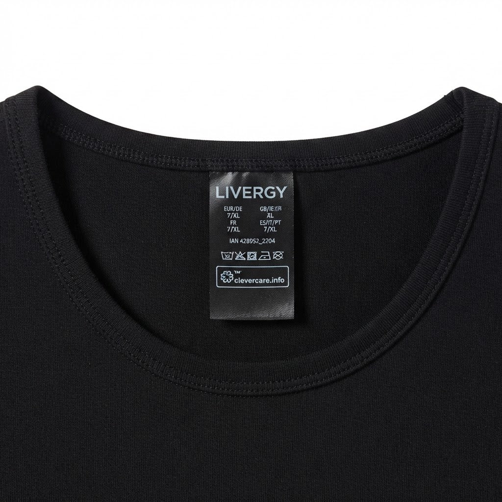 LIVERGY Men's Black Cotton Jersey Short Sleeve Undershirt
