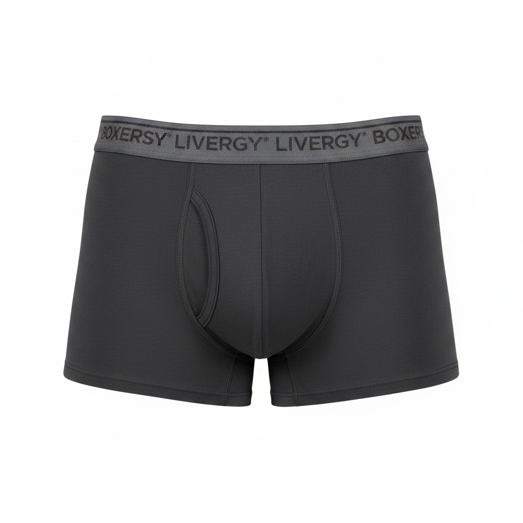 LIVERGY Men's Cotton Boxer Briefs - Black