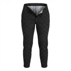Women's Black & black Geometric Slim Fit Trousers