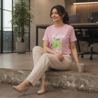DECJUBA Baby Pink Graphic T-Shirt with Margarita Slogan