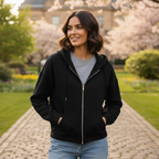 ASOS DESIGN Oversized Black Full-Zip Hoodie - Size L