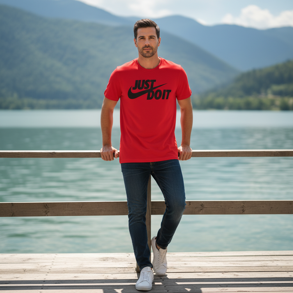 Nike Men's Red 'Just Do It' Graphic T-Shirt