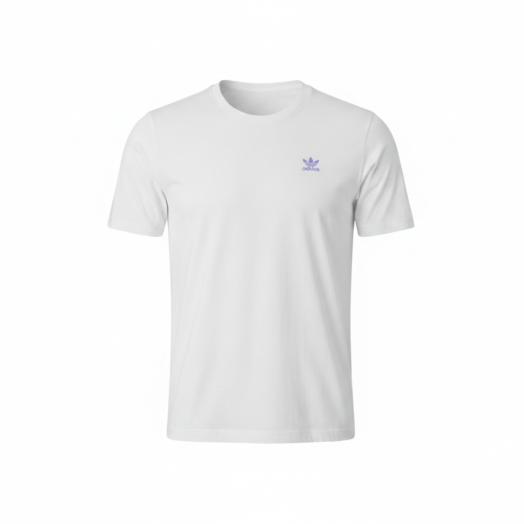 adidas Women's White Logo Cotton Crew Neck T-Shirt