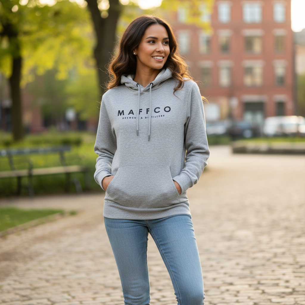 Maffco Brewery & Distillery Grey Marle Fleece Hoodie