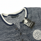 Livergy Men's Mottled Blue Henley Long Sleeve Shirt