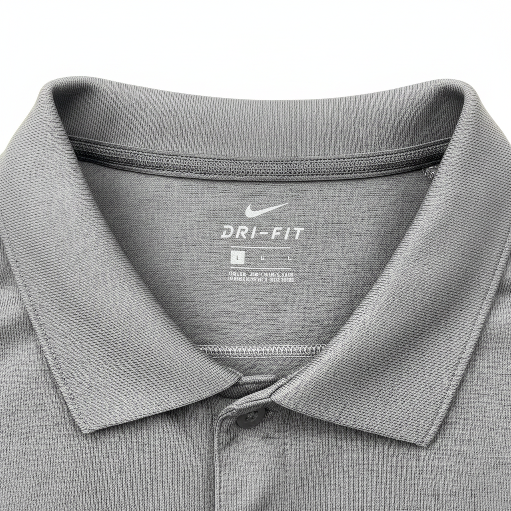 Nike Men's Grey Dri-Fit SF Logo Performance Polo Shirt