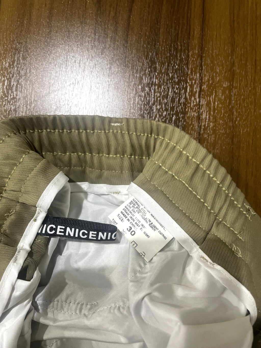 NICENICENIC Khaki Cargo Jogger Trousers with Bellowed Pocket