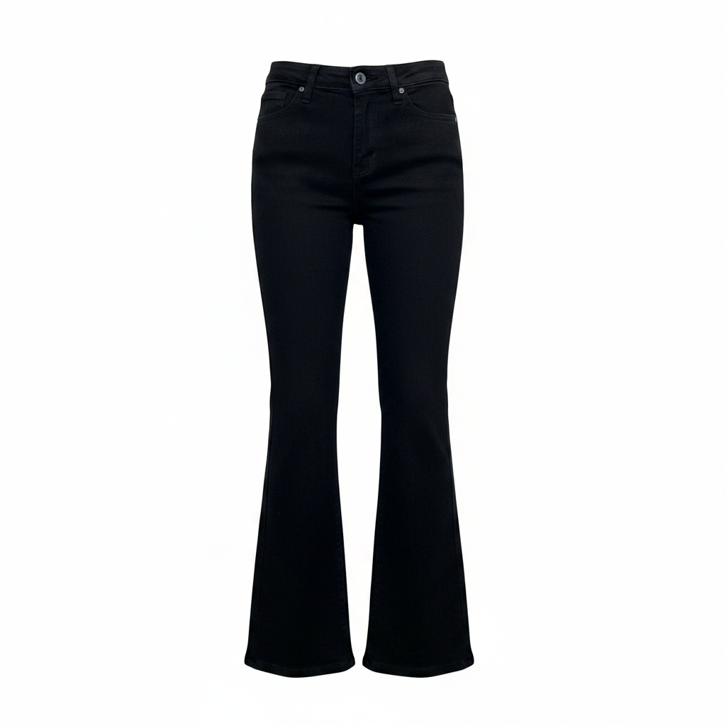 SHEIN Unisex Black High-Waist Flare Denim Jeans