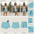 Aqua Blue Elasticated Waist Activewear Shorts