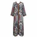 Women's Multicolored Patchwork Print Embellished Kaftan