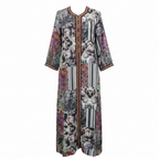 Women's Multicolored Patchwork Print Embellished Kaftan