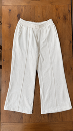 Women's White Wide-Leg Ankle Lounge Trousers S/M