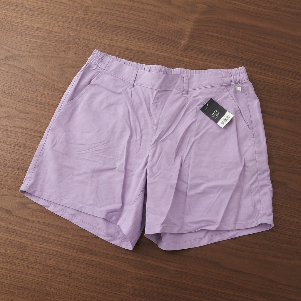 Lilac Pastel Relaxed Fit Shorts with Elasticated Waist