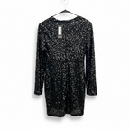 Boohoo Black Sequin Plunging V-Neck Mini Dress