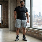 Men's Light Grey Utility Cargo Activewear Shorts