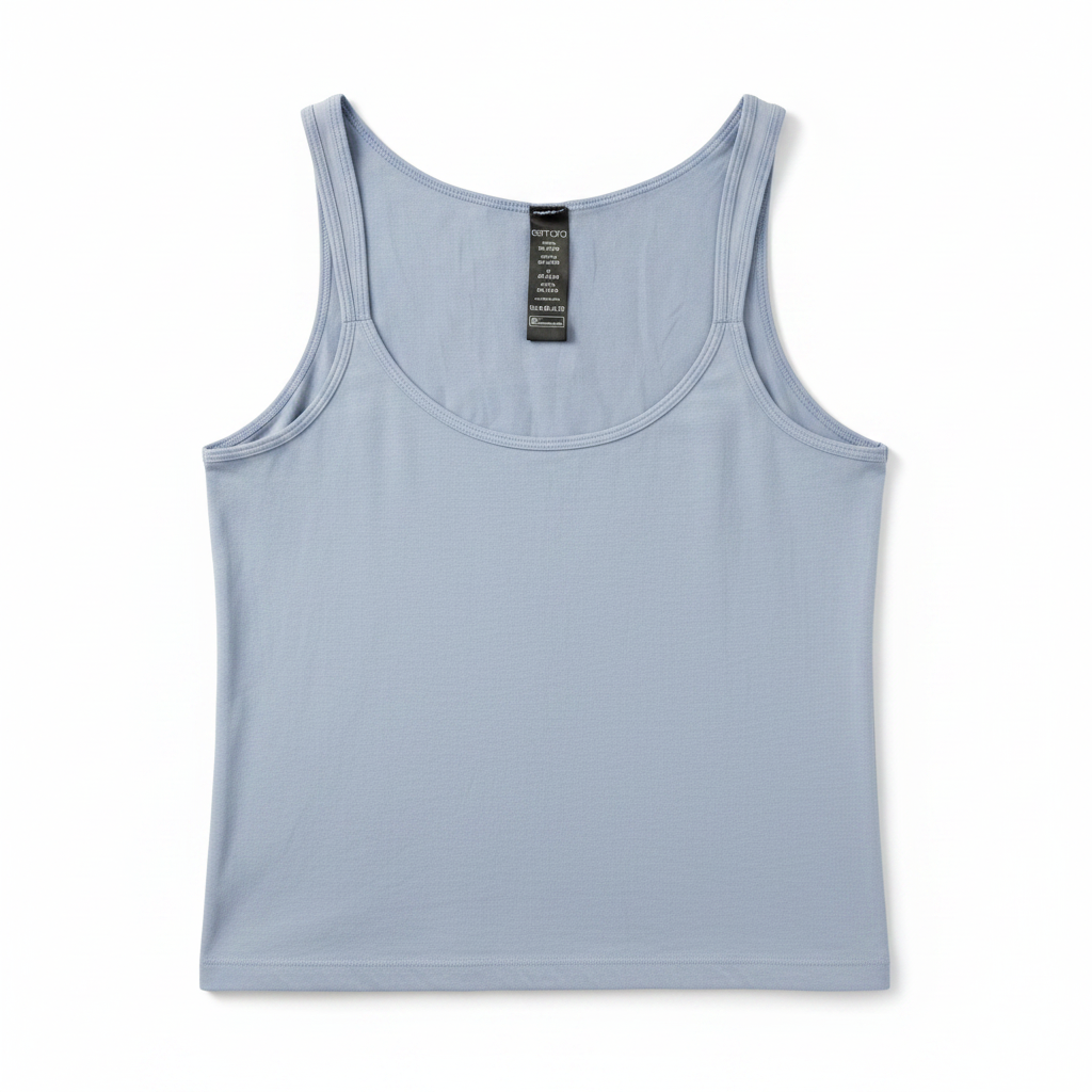 Women's Light Blue Scoop Neck Jersey Tank Top