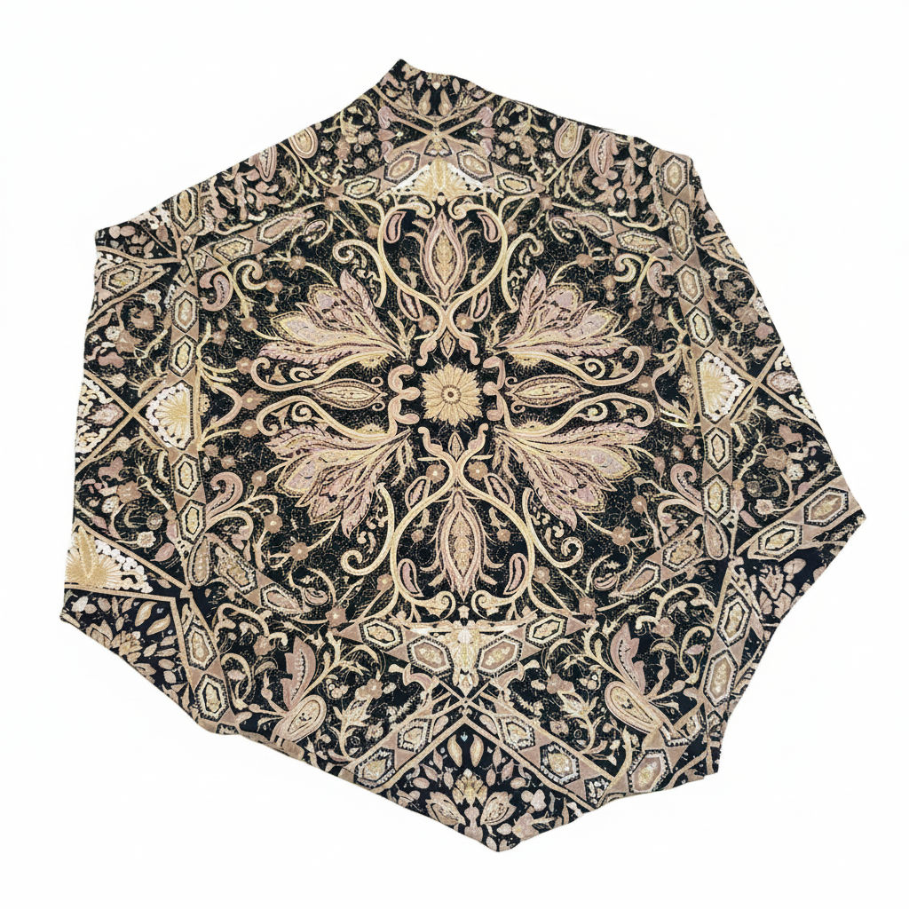 Women's Brown Ornamental Print A-Line Midi Skirt