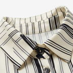Women's Black and White Striped Oversized Button-Down Shirt