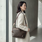 LOUIS VUITTON Monogram Coated Canvas Hobo Crossbody Bag