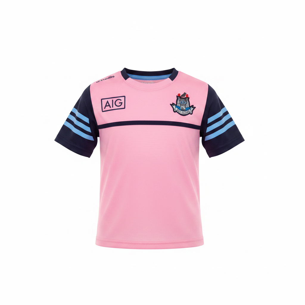 O'Neills Kids Pink & Navy Dublin GAA Jersey